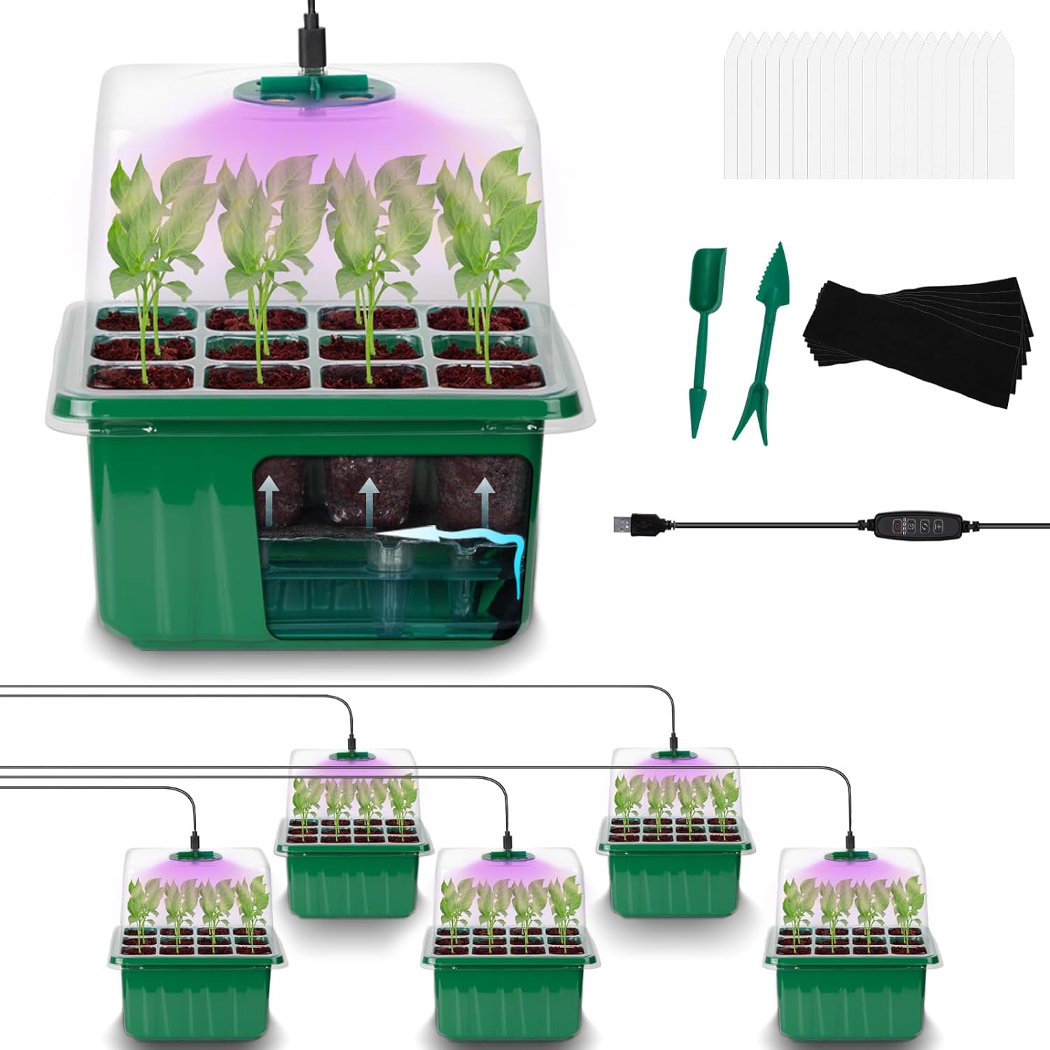Humidity Dome Kit - Kit di Vassoi per Semina Riutilizzabili